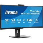iiyama Prolite XCB3497WQSNPH-B1 Curved 34“ VA UWQHD Monitor mit 1500R Radius, KVM-Switch, USB-C Dock, 95W, RJ45 (LAN), 5-MP-Webcam, höhenverstellbar, schwarz