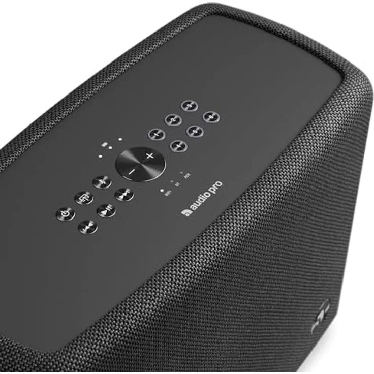 Audio Pro A15W, Tragbarer kabelloser Multiroom Lautsprecher mit 40W Class-D, 19h Akku, IPX2 Spritzwasserschutz, AirPlay 2, Google Cast, Bluetooth, Schwarz – Bild 4