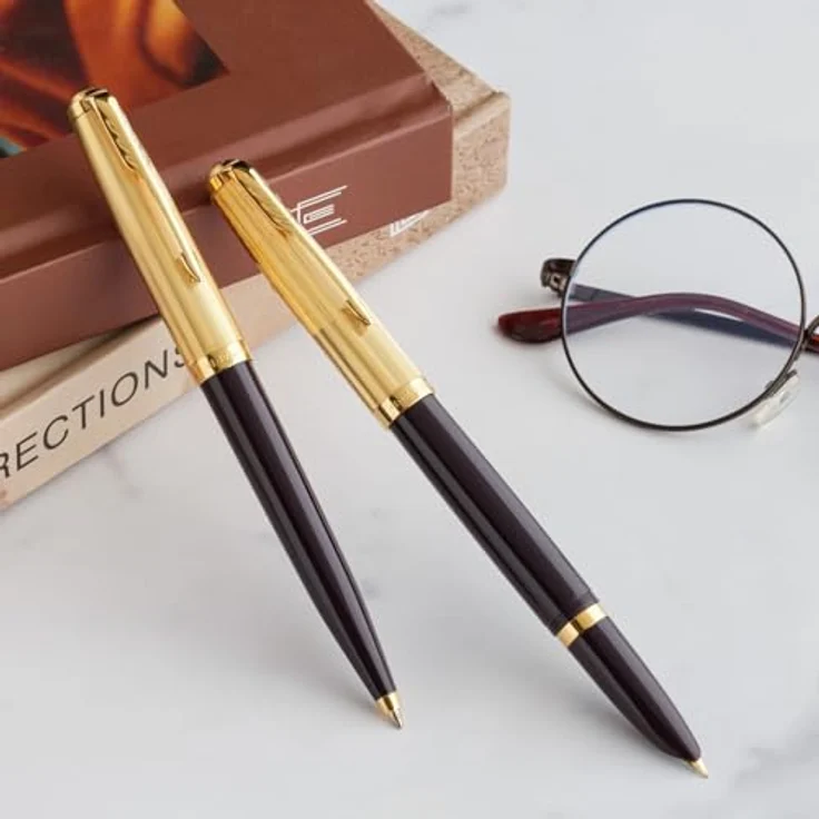 PARKER Füller 51, Füllfederhalter mit 18K Goldfeder, pflaumenblauer Schaft, Geschenkbox – Bild 9