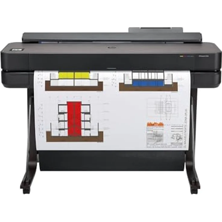 HP DesignJet T650 36 Zoll (91 cm) Großformatdrucker, 2400x1200 DPI, 82 A1-Drucke/Stunde, Wi-Fi, Ethernet, USB, recyceltes Metall, Schwarz – Bild 1