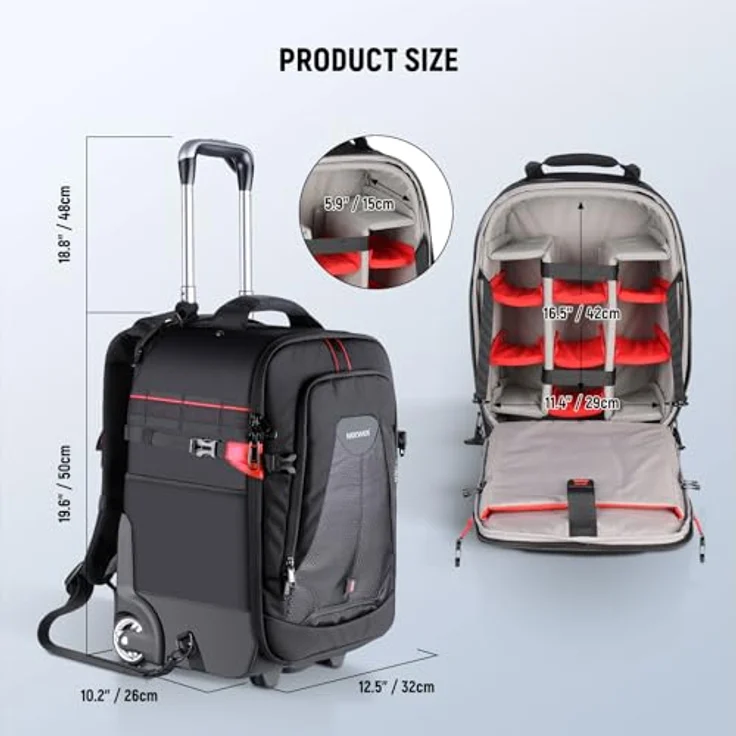 NEEWER 2 IN 1 Rolling Camera Backpack – Bild 6