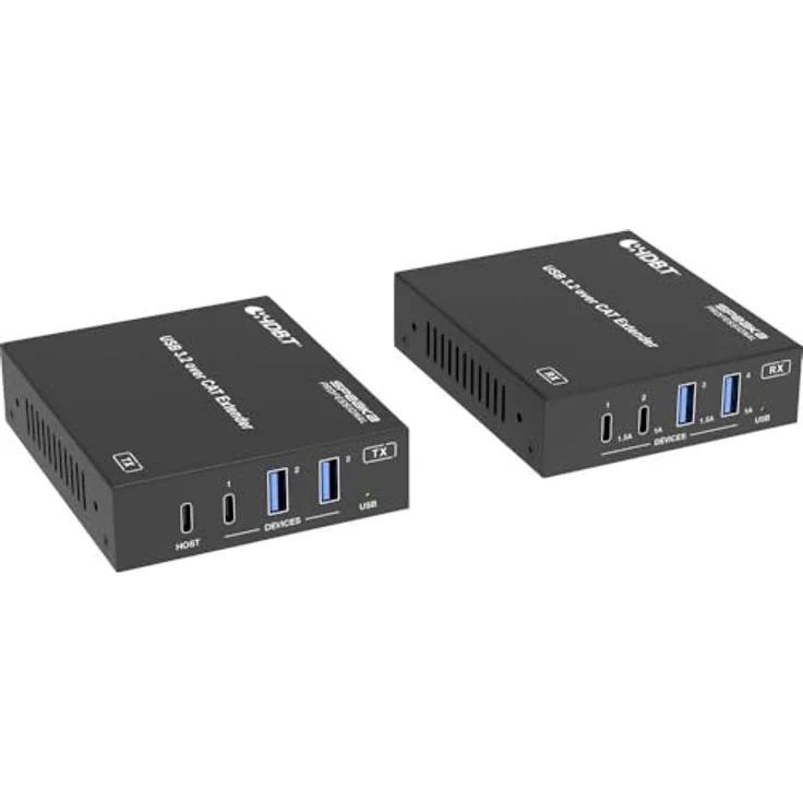 SpeaKa Professional SP-USBE-820, 7+1 Port KVM-Extender über PC steuerbar, KVM Switch, Schwarz – Bild 1