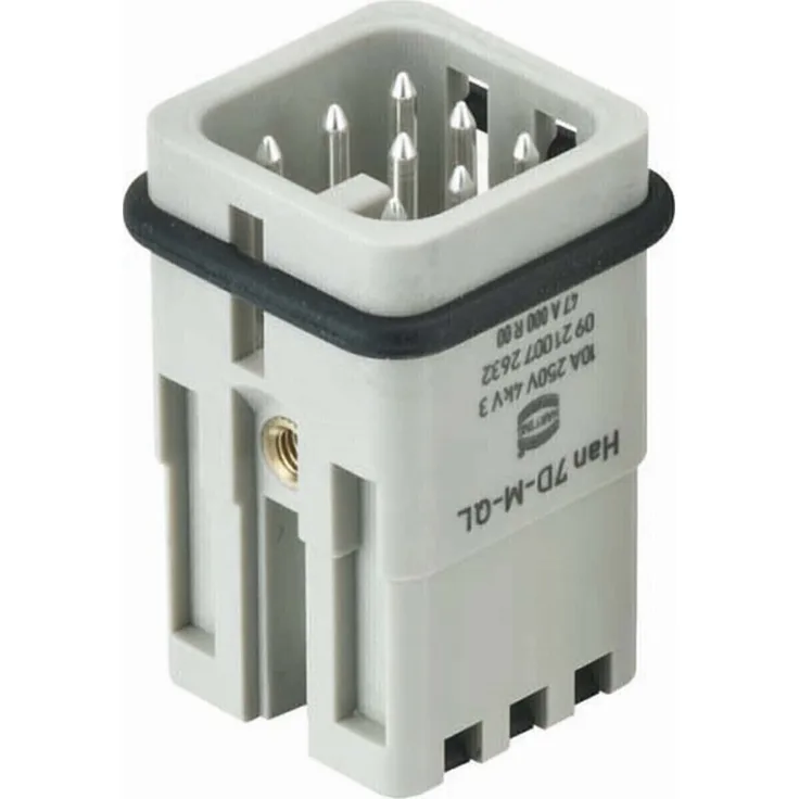 HARTING Han 7D Stifteinsatz (M) Quick-Lock, 7-polig + PE, 250V, 10A, 1 Stück