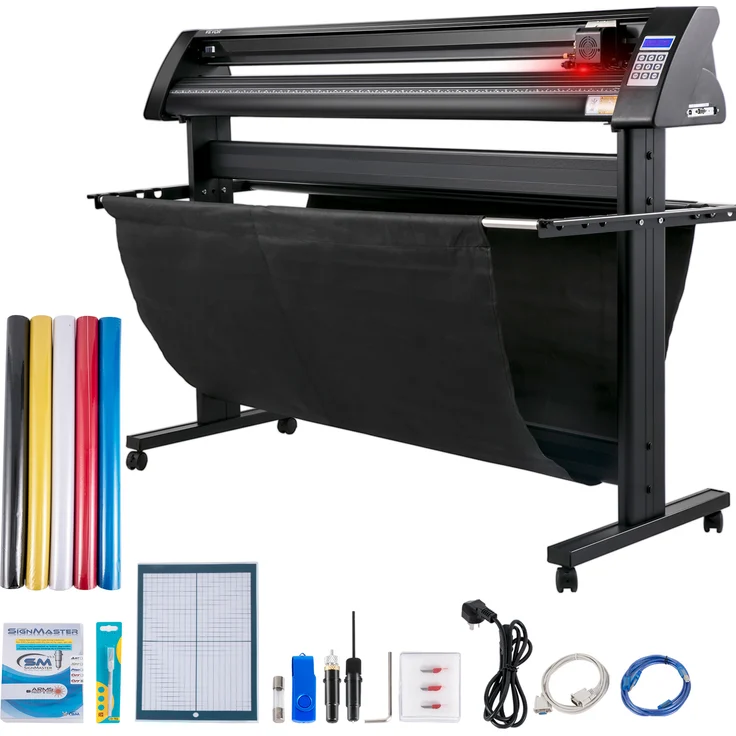 VEVOR Vinyl Schneideplotter 1350 mm, Halbautomatischer Folienschneider mit LED-Display und optischem Auge