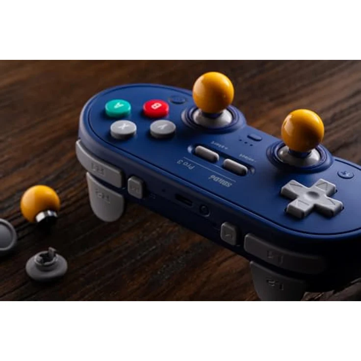 8Bitdo Pro 3 Bluetooth Controller, Multiplattform-kompatibel für Switch/Switch 2, mit TMR-Joysticks, austauschbaren ABXY-Tasten, Pro-Back-Buttons, integrierter Ladestation und Hall-Effekt-Trigger - Purple – Bild 5