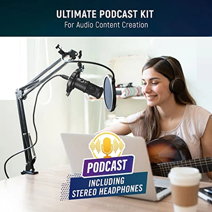 MyStudio Podcast Kit Komplette Ausstattung inkl. Mikrofon und Kopfhörer – Bild 2
