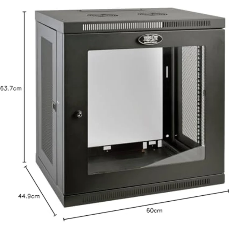Tripp Lite 12U Wall Mount Rack Enclosure Server Cabinet, 16.5" Deep, Switch-Depth (SRW12U) - Stabiler Stahlschrank mit 90kg Tragfähigkeit, transparentes Acrylglasfenster – Bild 8