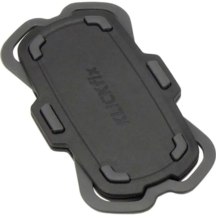 KlickFix Caddy, Smartphone Halterung mit O-Ring-Dämpfung, 360° drehbar, Schwarz-Rot