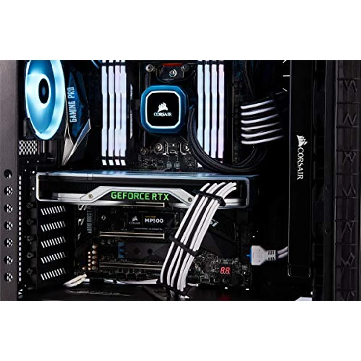 CORSAIR Premium Sleeved - SATA-Kabel - Serial ATA 150/300/600 - SATA (M) straight, latched bis SATA (M) rechtwinklig - 30cm - Rot (Packung mit 2) (CC-8900280) – Bild 9