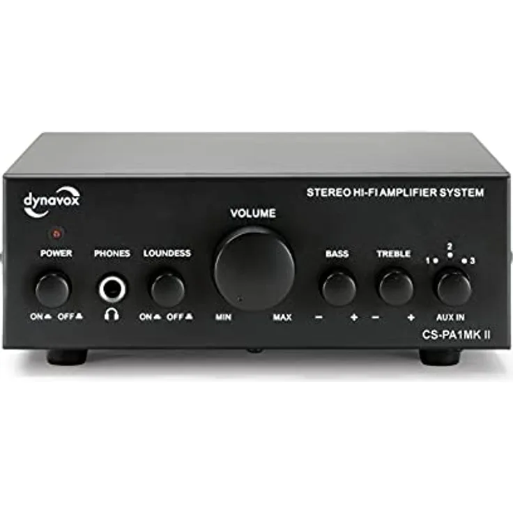 Dynavox CS-PA1 MK II, Mini Stereo-Verstärker mit Klangregelung für Bass und Hochton, 3,5 mm Kopfhöreranschluss, schwarz