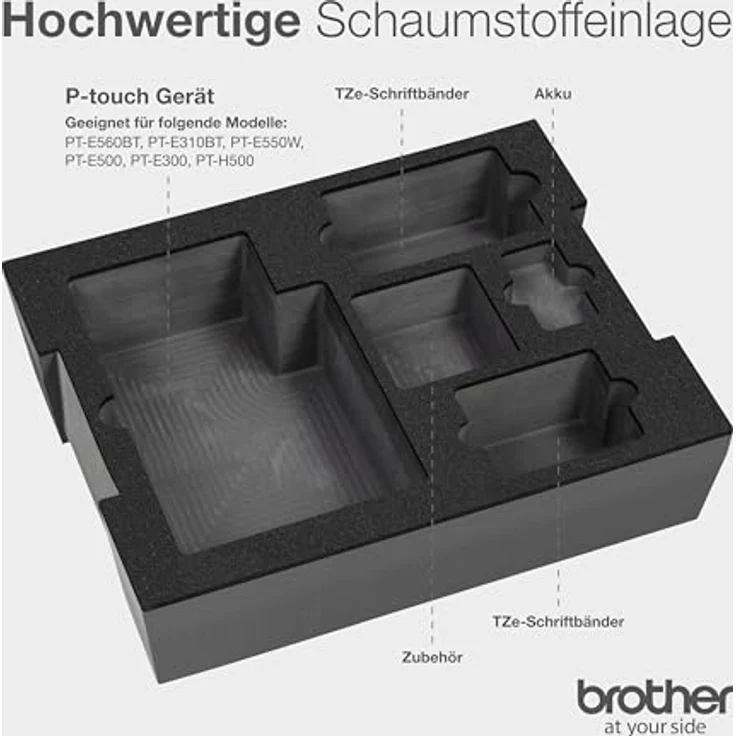 Brother P-touch E560BT, Etikettendrucker mit Bluetooth und L-BOXX, orange/schwarz – Bild 5