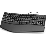 Hama Ergonomische Tastatur EKC-400, mit Handballenauflage, Schwarz