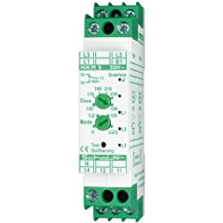 SCHALK Netz-Überwachungs-Relais NKR 5, 1-Phasen und 3-Phasen Überwachung, Spannungsbereich 150-230 V, Schraubanschluss, 18 mm breit, 230 V AC – Bild 1