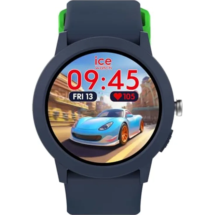 ICE-WATCH Ice Smart Junior RD 3.0 Kinder-Smartwatch mit Pulsmesser, Stoppuhr und Alarm, blau