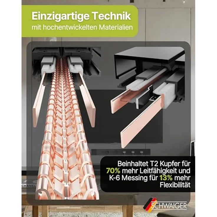 Schwaiger MSLW1000 Stromschiene, modulare Steckdosenleiste, 100 cm, Weiß, VDE-zertifiziert – Bild 8