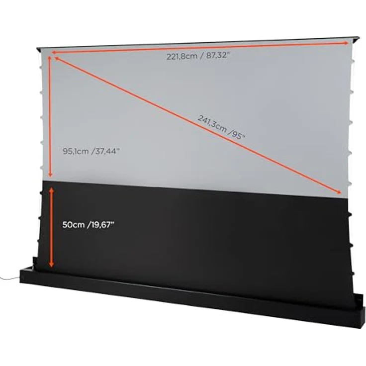 celexon UST Hochkontrast Bodenscheren Leinwand HomeCinema Plus, 95" 21:9, elektrisch rollbar, schwarz – Bild 2