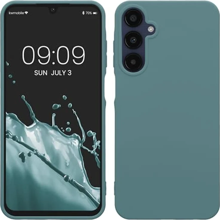 kwmobile Hülle kompatibel mit Samsung Galaxy A25 - weiches TPU Silikon Case für kabelloses Laden - Arctic Night – Bild 1
