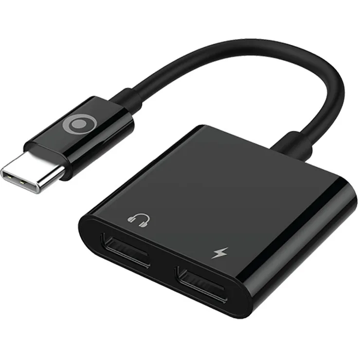 Bigben Connected, USB-C Ladeadapter 60W Kompakt, Schwarz - 2-in-1 für Musik und Schnellladung