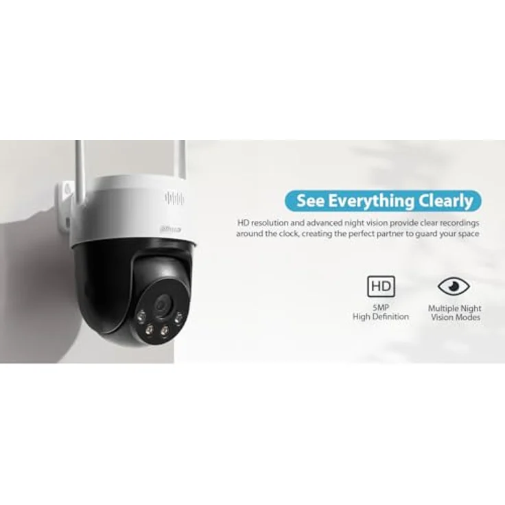 Dahua SD-P5AE-PV-0400B 5MP IP Eyeball-Kamera, PTZ-Kamera, 360° drehbar, Wifi & LAN, schwarz – Bild 5