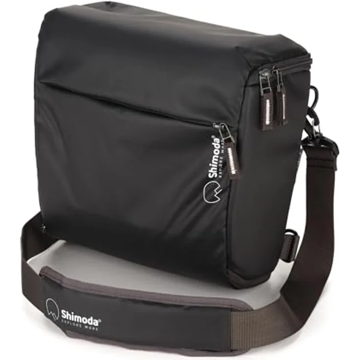 Shimoda Top Loader Medium, Kamera Bereitschaftstasche für Kameras und Drohnen, erweiterbar für Teleobjektive bis 70-200 mm, schwarz