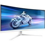 AOC Philips Evnia 34M2C5501A - 34 Zoll WQHD Curved Gaming Monitor, 180 Hz, 1 ms, FreeSync Premium, Ambiglow Weiss