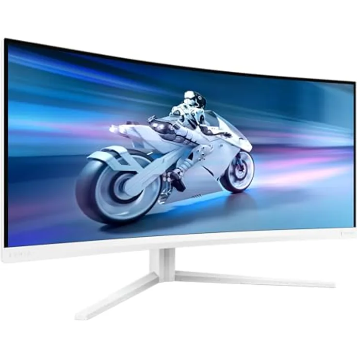 AOC Philips Evnia 34M2C5501A - 34 Zoll WQHD Curved Gaming Monitor, 180 Hz, 1 ms, FreeSync Premium, Ambiglow Weiss
