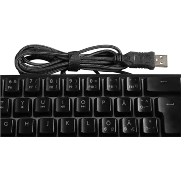 Deltaco DK240 mini 60% Gaming Tastatur, semi-transparent, Hintergrundbeleuchtung, USB, QWERTZ, Deutsch, Schwarz – Bild 6
