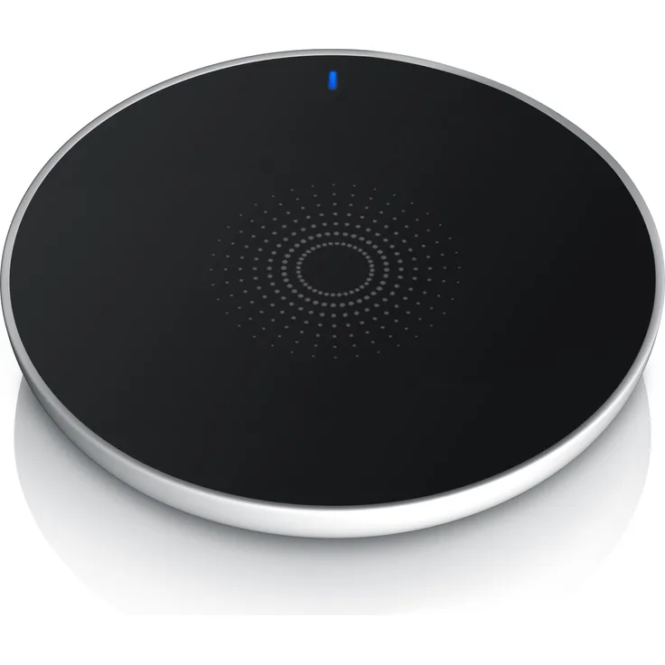 Aplic Induktions-Ladegerät Qi, kabellose Ladestation für Smartphones, 5V DC, 1,5-2A, schwarz-weiß, mit Anti-Rutsch-Sicherung und USB-Kabel