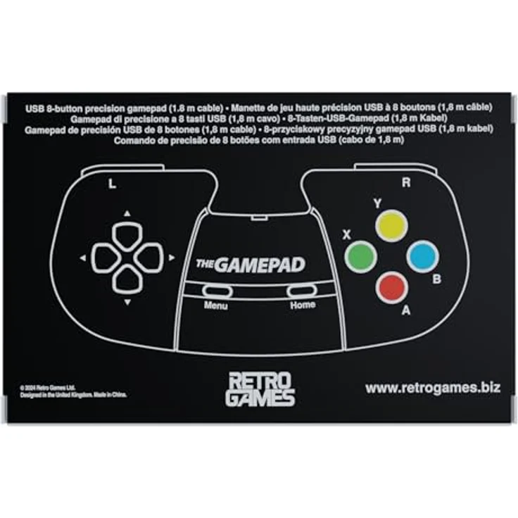 PLAION Retro Games THEGAMEPAD, Ergonomisches schwarzes USB Gamepad mit 8 Tasten für PC, THEC64 Mini & A500 Mini – Bild 1