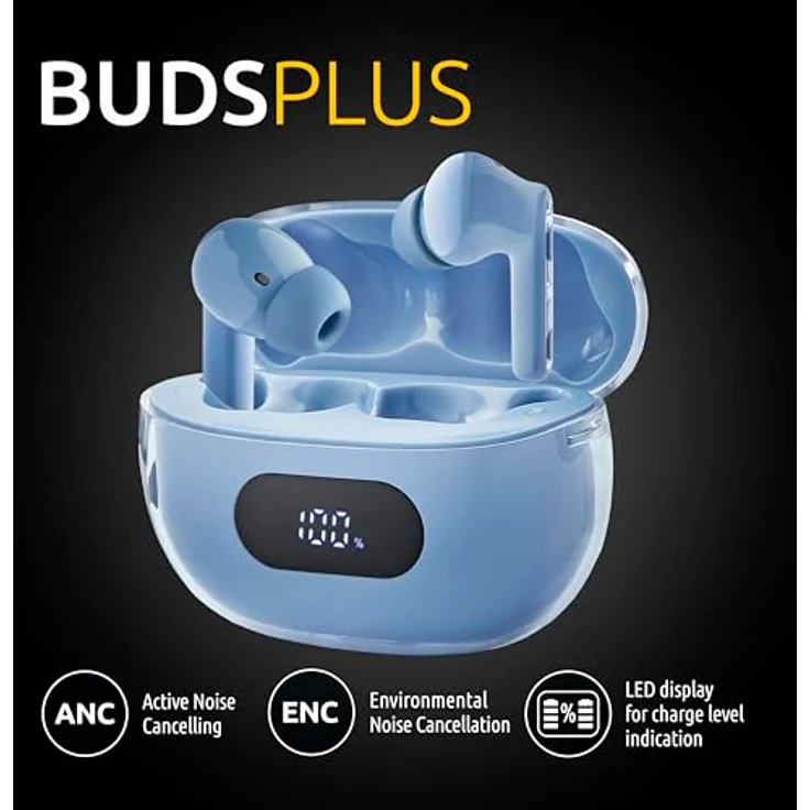 Intenso Buds Earphone Plus T315AE Blue, In-Ear-Kopfhörer mit Bluetooth, USB-C und Freisprechfunktion – Bild 3