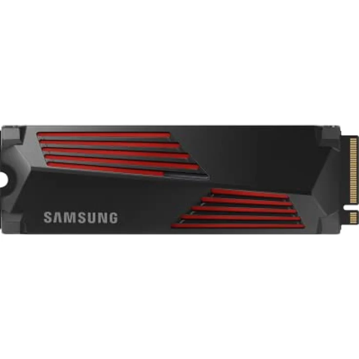 Samsung 990 PRO Heatsink M.2 NVMe SSD (MZ-V9P2T0CW), 2 TB, PCIe 4.0, 7.450 MB/s Lesen, 6.900 MB/s Schreiben, SSD mit Kühlkörper und RGB-Licht für Konsolen-Gaming und Videobearbeitung – Bild 1