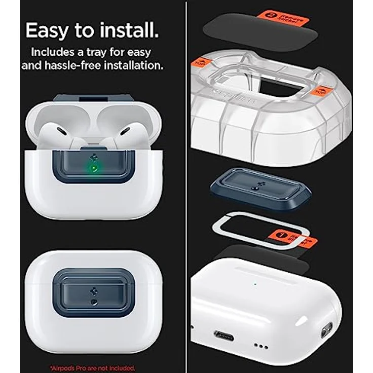 Spigen Lock Fit M [EZ FIT], Verriegelung für AirPods Pro 2. Generation / AirPods Pro (2019), mit Handschlaufe, Metal Slate – Bild 5