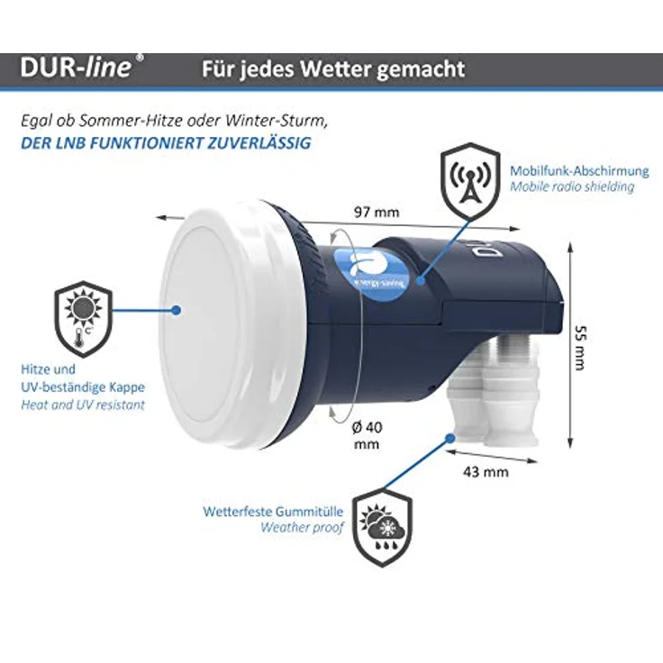DUR-line Blue ECO Twin LNB 2 Teilnehmer/Sat-Receiver – Bild 3