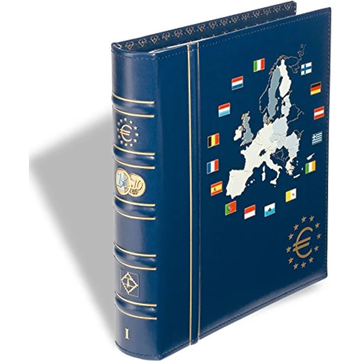 Leuchtturm VISTA Fotoalbum und Münzalbum, Band 1 für 12 Euro Kursmünzensätze, blau, inkl. Schutzkassette – Bild 1