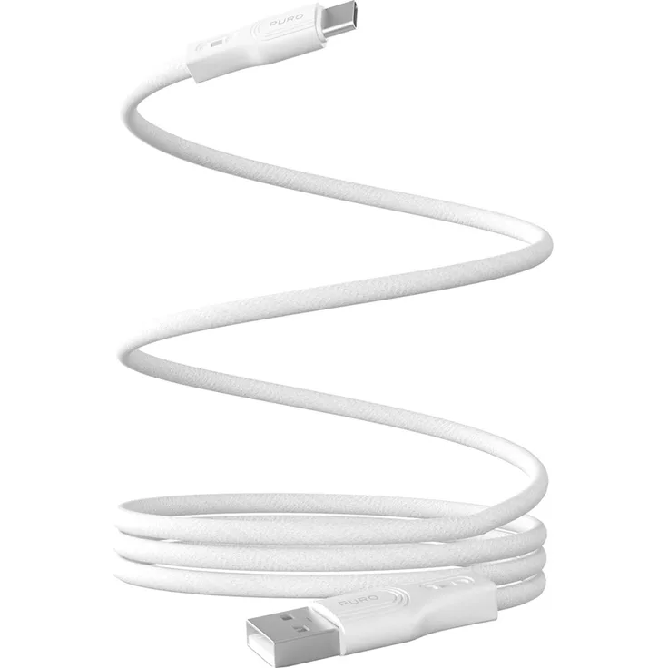 PURO Magnetisches USB-A-zu-USB-C Kabel, 10W Ladeleistung, 1m, weiß