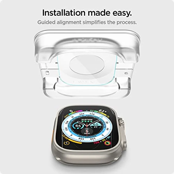 Spigen Glass EZ Fit 2 Pack, Displayschutz, Smartwatch, Transparent, Apple Watch Ultra 49mm (2022), Gehärtetes Glas – Bild 7