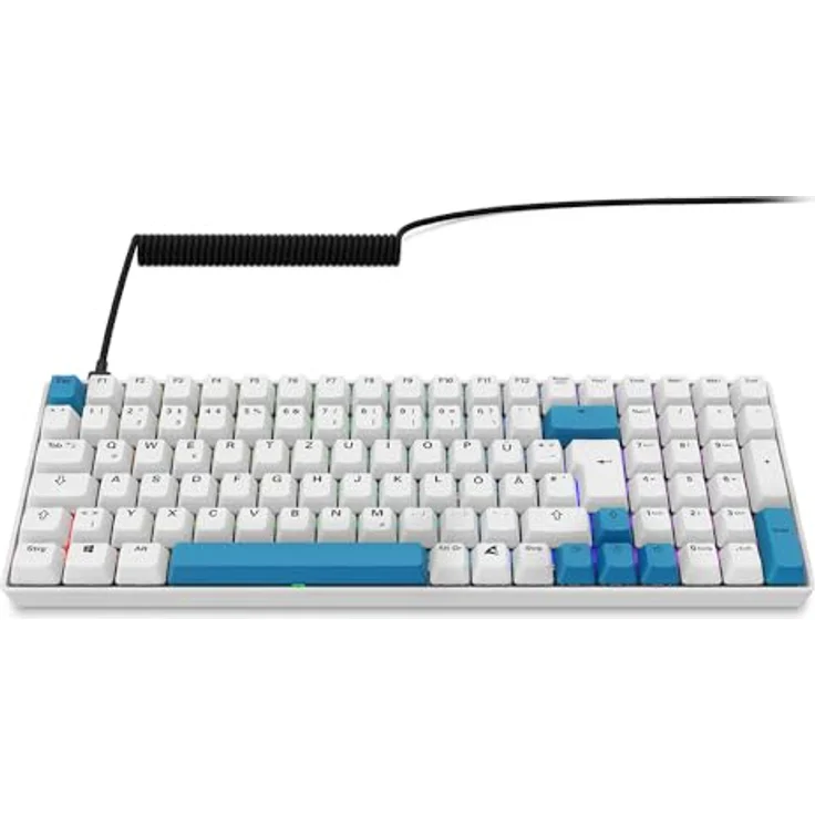 Sharkoon SGK50 S2 PBT Weiß, RGB, Gateron GPRO Gelb - Gaming-Tastatur mit Gateron GPRO Gelb Schaltern und PBT-Tastenkappen – Bild 4