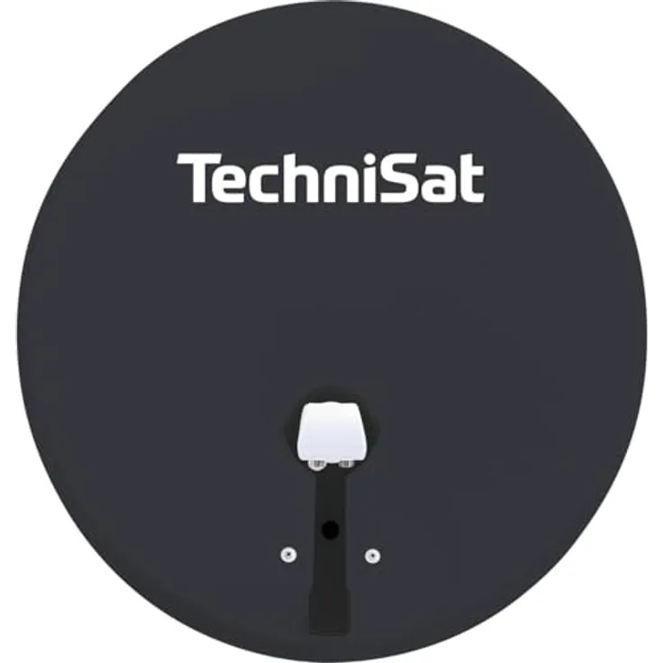TechniSat TECHNITENNE 60, Satellitenschüssel mit Twin-LNB, 60 cm, anthrazit, inkl. 2x 10m COAXSAT-Kabel