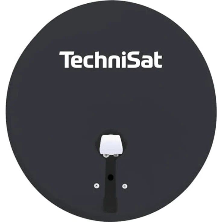 TechniSat TECHNITENNE 60, Satellitenschüssel mit Twin-LNB, 60 cm, anthrazit, inkl. 2x 10m COAXSAT-Kabel – Bild 1