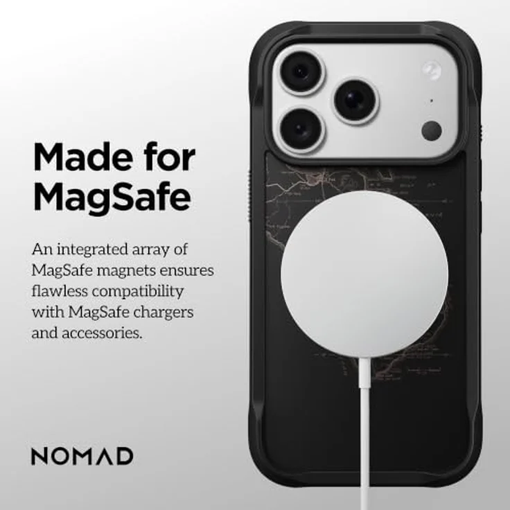 Nomad Rugged Case - norte - Handyhülle für iPhone 18 Pro/17 Pro, robuster Polycarbonat-Rahmen, MagSafe- und Qi2-kompatibel, fingerabdruckresistente Rückseite – Bild 4
