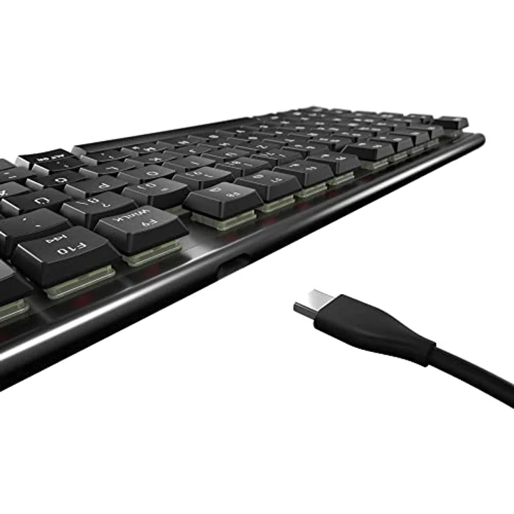 CHERRY MX 10.0N RGB, Schweizer Layout, QWERTZ Tastatur, kabelgebundene Tastatur, mechanische Gamingtastatur, MX Low Profile RGB Speed SWITCHES, schwarz – Bild 4