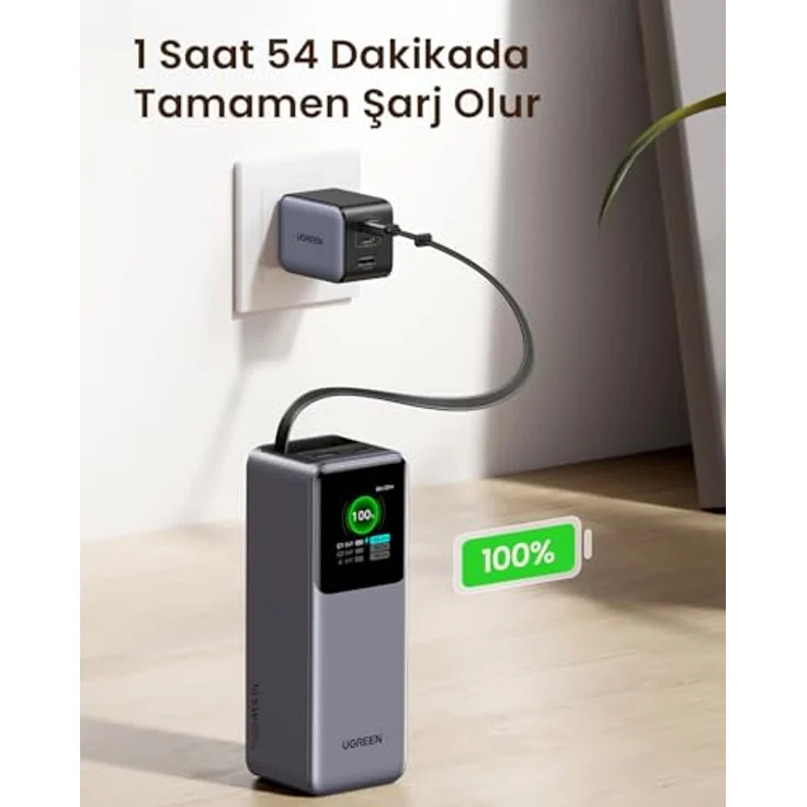 Ugreen 165W Powerbank (20000 mAh, 165 W) mit Schnellladung für bis zu 3 Geräte, Grau – Bild 6