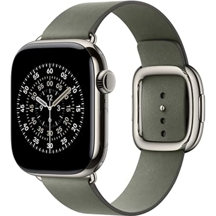 Apple Watch Band - Modernes Lederarmband - 42 mm - Silbergrau - Small mit elegantem Design – Bild 2
