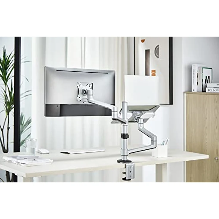 my wall My Wall HL52L, 1fach Monitor-Tischhalterung für 17-32 Zoll Bildschirme, höhenverstellbar und drehbar, Silber – Bild 2