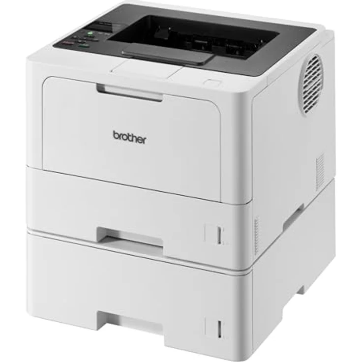 Brother HL-L5210DWT Laserdrucker schwarz weiß (A4, 48 Seiten/Min., 1.200x1.200 DPI, LAN, WLAN, Duplex, 250+520 Blatt Papierkassetten) weiß/grau – Bild 2