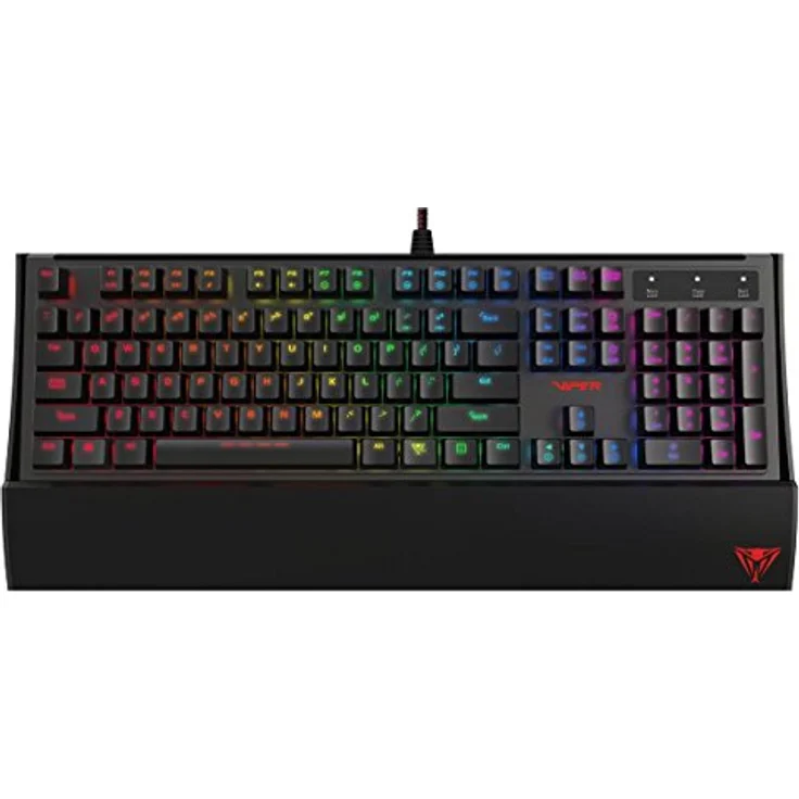 Patriot Viper V760 Mechanische Gaming Tastatur, RGB-Beleuchtung, braune Schalter Brown Switches (Kailh), 104 programmierbare Tasten, 6 Multimedia Tasten, Handballenauflage, DE-Layout (QWERTZ) – Bild 3