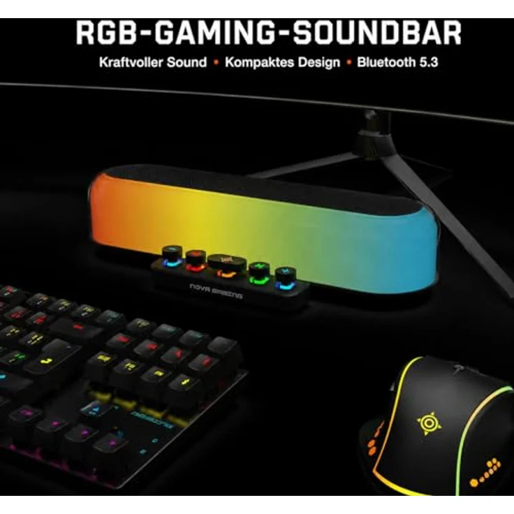 NOVA GAMING URSAE GS205, Gaming-Soundbar mit RGB-LED-Beleuchtung, schwarz, Bluetooth 5.3, 10 W Lautstärke – Bild 3