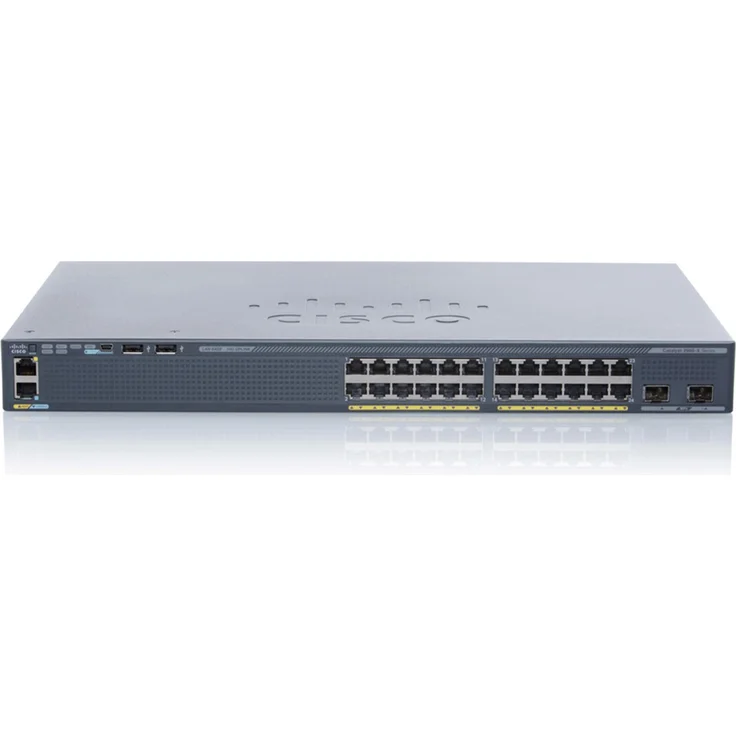 Cisco Catalyst 2960-X 24 GigE 4, 24-Port Netzwerk Switch mit 216 Gbit/s Switching-Kapazität, 1U-Rackmontage, unmanaged, Unterstützung für statische VLANs
