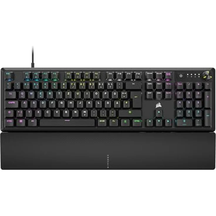 Corsair K70 CORE RGB Mechanische Gaming-Tastatur Mit Handballenauflage - Vorgeschmierte MLX Red Linear Keyswitches - Schalldämpfung - iCUE-Kompatibel - QWERTZ DE Layout - Schwarz – Bild 1