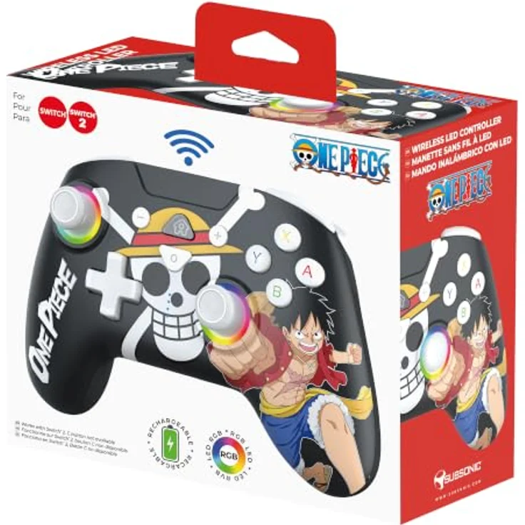 Subsonic Luffy Fishman Wireless Controller für Nintendo Switch 2, Bluetooth, 600 mAh Akku, programmierbare Tasten, LED-Joystick-Beleuchtung – Bild 8